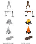 WizKids Deep Cuts Unpainted Miniatures: Camp Fire & Sitting Log W10